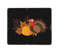 Phayah Happy Thanksgiving Turkey Pumpkin Pattern Mouse Pads, Portable Wireless Mouse Pad, Non-Slip Rubber Base Laptop Mousepad Smooth Surface for Office & Travel 7 X 8.6 in
