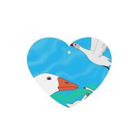 Phayah Happy White Goose Pattern Lavender Scent Car Aroma Heart Shape Hanging Fragrance Tablet Car Interior Fragrance Freshener 6p