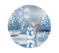 PHAYAH Hardworking Snowman Round Non-Slip Rubber Mouse Pad- Durable And Comfortable For Office, Gaming, And Learning 8in1 Pc