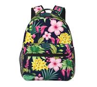 PHAYAH Hawaiian Colorful Flower Pattern Casual Shoulders Classical Basic Travel Backpack Travel And Outdoor Activities Resistant