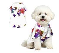 Phayah Hawaiian Dog Shirt Lightweight Breathable Summer T-Shirt L | Color Map Prints Fun Beach Outfit For Small, Medium, And Large Dogs, Perfect For Hot Days