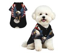 Phayah Hawaiian Dog Shirt Lightweight Breathable Summer T-Shirt M | American Eagle Flag Prints Fun Beach Outfit For Small, Medium, And Large Dogs, Perfect For Hot Days