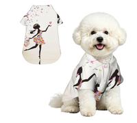 Phayah Hawaiian Dog Shirt Lightweight Breathable Summer T-Shirt M | Girl Dance Butterfly Prints Fun Beach Outfit For Small, Medium, And Large Dogs, Perfect For Hot Days