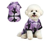 Phayah Hawaiian Dog Shirt Lightweight Breathable Summer T-Shirt S | Ballerina Dance Prints Fun Beach Outfit For Small, Medium, And Large Dogs, Perfect For Hot Days
