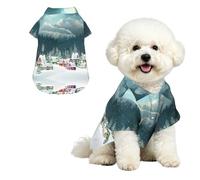 Phayah Hawaiian Dog Shirt Lightweight Breathable Summer T-Shirt Xl | Snow Covered Village Town Prints Fun Beach Outfit For Small, Medium, And Large Dogs, Perfect For Hot Days