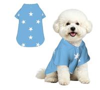 Phayah Hawaiian Shirts Summer Breathable Dog Pet Polo Tee T-Shirts L | Flag Of Micronesia Print Lightweight Cool Dog Gie Shirts Beach Puppy Clothes For Small Medium Large