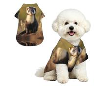 Phayah Hawaiian Shirts Summer Breathable Dog Pet Polo Tee T-Shirts L | Meerkats On The Ground Print Lightweight Cool Dog Gie Shirts Beach Puppy Clothes For Small Medium Large