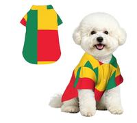 Phayah Hawaiian Shirts Summer Breathable Dog Pet Polo Tee T-Shirts M | Flag Of Benin Print Lightweight Cool Dog Gie Shirts Beach Puppy Clothes For Small Medium Large