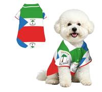 Phayah Hawaiian Shirts Summer Breathable Dog Pet Polo Tee T-Shirts M | Flag Of Equatorial Guinea Print Lightweight Cool Dog Gie Shirts Beach Puppy Clothes For Small Medium Large