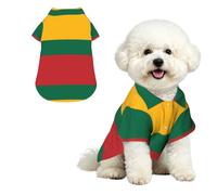 Phayah Hawaiian Shirts Summer Breathable Dog Pet Polo Tee T-Shirts M | Flag Of Lithuania Print Lightweight Cool Dog Gie Shirts Beach Puppy Clothes For Small Medium Large