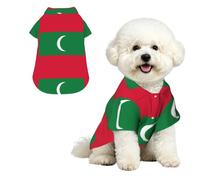 Phayah Hawaiian Shirts Summer Breathable Dog Pet Polo Tee T-Shirts M | Flag Of Maldives Print Lightweight Cool Dog Gie Shirts Beach Puppy Clothes For Small Medium Large