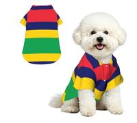 Phayah Hawaiian Shirts Summer Breathable Dog Pet Polo Tee T-Shirts M | Flag Of Mauritius Print Lightweight Cool Dog Gie Shirts Beach Puppy Clothes For Small Medium Large