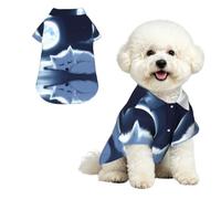 Phayah Hawaiian Shirts Summer Breathable Dog Pet Polo Tee T-Shirts Xl | Sleeping Fox Under The Moon Print Lightweight Cool Dog Gie Shirts Beach Puppy Clothes For Small Medium Large