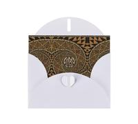 PHAYAH Hawaiian Tapa Honu Turtle Pattern Holiday Cards 10 And Ideal For Christmas, Wedding Anniversaries And Party Invitations Matching White Envelopes