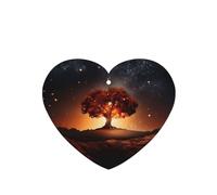 Phayah Heart Shape Car Air Fresheners Cards 4 Pcs Ancient Tree In The Night Sky Pattern Auto Aromatherapy Tablets Hanging Scented Card - Lavender Scent
