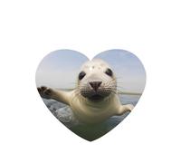 Phayah Heart Shape Car Air Fresheners Cards 4 Pcs Baby Seal Playing Pattern Auto Aromatherapy Tablets Hanging Scented Card - Lavender Scent