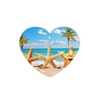 Phayah Heart Shape Car Air Fresheners Cards 4 Pcs Beach Starfish Pattern Auto Aromatherapy Tablets Hanging Scented Card - Lavender Scent