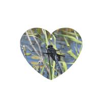 Phayah Heart Shape Car Air Fresheners Cards 4 Pcs Black Dragonfly On Grass Pattern Auto Aromatherapy Tablets Hanging Scented Card - Lavender Scent