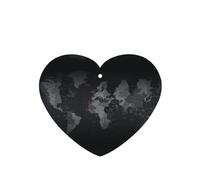 Phayah Heart Shape Car Air Fresheners Cards 4 Pcs Black World Map Pattern Auto Aromatherapy Tablets Hanging Scented Card - Lavender Scent