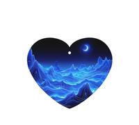 Phayah Heart Shape Car Air Fresheners Cards 4 Pcs Blue Moon Blue Mountain Pattern Auto Aromatherapy Tablets Hanging Scented Card - Lavender Scent