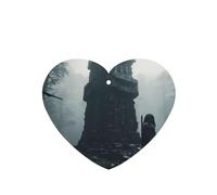 Phayah Heart Shape Car Air Fresheners Cards 4 Pcs Castle Evil Curse Pattern Auto Aromatherapy Tablets Hanging Scented Card - Lavender Scent