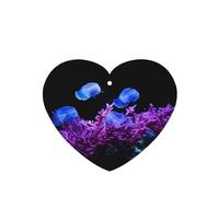 Phayah Heart Shape Car Air Fresheners Cards 4 Pcs Coral Reef Jellyfish Pattern Auto Aromatherapy Tablets Hanging Scented Card - Lavender Scent