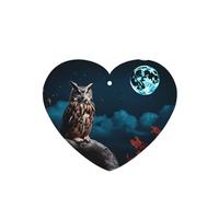 Phayah Heart Shape Car Air Fresheners Cards 4 Pcs Dark Owl Pattern Auto Aromatherapy Tablets Hanging Scented Card - Lavender Scent