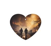 Phayah Heart Shape Car Air Fresheners Cards 4 Pcs Firefighters Fighting Fires Pattern Auto Aromatherapy Tablets Hanging Scented Card - Lavender Scent