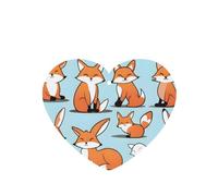 Phayah Heart Shape Car Air Fresheners Cards 4 Pcs Fox In Different Poses Pattern Auto Aromatherapy Tablets Hanging Scented Card - Lavender Scent