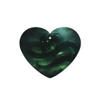Phayah Heart Shape Car Air Fresheners Cards 4 Pcs Green Feathered Serpent Pattern Auto Aromatherapy Tablets Hanging Scented Card - Lavender Scent
