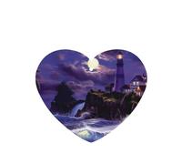 Phayah Heart Shape Car Air Fresheners Cards 4 Pcs Moonlight Lighthouse Pattern Auto Aromatherapy Tablets Hanging Scented Card - Lavender Scent
