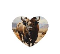 Phayah Heart Shape Car Air Fresheners Cards 4 Pcs North American Bison Herd Pattern Auto Aromatherapy Tablets Hanging Scented Card - Lavender Scent