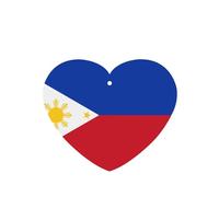 Phayah Heart Shape Car Air Fresheners Cards 4 Pcs Philippine Flag Pattern Auto Aromatherapy Tablets Hanging Scented Card - Lavender Scent