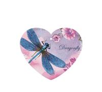 Phayah Heart Shape Car Air Fresheners Cards 4 Pcs Pink Flower And Blue Dragonfly Pattern Auto Aromatherapy Tablets Hanging Scented Card - Lavender Scent
