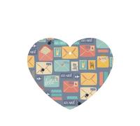Phayah Heart Shape Car Air Fresheners Cards 4 Pcs Postal Stationery Pattern Auto Aromatherapy Tablets Hanging Scented Card - Lavender Scent
