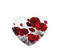 Phayah Heart Shape Car Air Fresheners Cards 4 Pcs Red Poppy Flower Pattern Auto Aromatherapy Tablets Hanging Scented Card - Lavender Scent