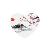 Phayah Heart Shape Car Air Fresheners Cards 4 Pcs Red Sun Hill, Japan Pattern Auto Aromatherapy Tablets Hanging Scented Card - Lavender Scent