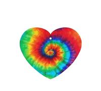 Phayah Heart Shape Car Air Fresheners Cards 4 Pcs Tie Dye Rainbow Pattern Auto Aromatherapy Tablets Hanging Scented Card - Lavender Scent