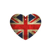 Phayah Heart Shape Car Air Fresheners Cards 4 Pcs Vintage British Flag Pattern Auto Aromatherapy Tablets Hanging Scented Card - Lavender Scent