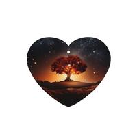 Phayah Heart Shape Car Air Fresheners Cards 6 Pcs Ancient Tree In The Night Sky Pattern Auto Aromatherapy Tablets Hanging Scented Card - Lavender Scent