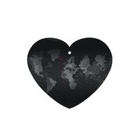 Phayah Heart Shape Car Air Fresheners Cards 6 Pcs Black World Map Pattern Aromatherapy Tablets Hanging Scented Card - Lavender Scent Eliminate Odor