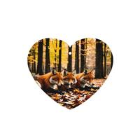 Phayah Heart Shape Car Air Fresheners Cards 6 Pcs Fox In Fallen Leaves Pattern Auto Aromatherapy Tablets Hanging Scented Card - Lavender Scent