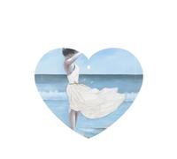 Phayah Heart Shape Car Air Fresheners Cards 6 Pcs Girl On A Windy Beach Pattern Aromatherapy Tablets Hanging Scented Card - Lavender Scent Eliminate Odor