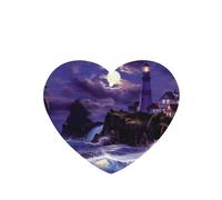 Phayah Heart Shape Car Air Fresheners Cards 6 Pcs Moonlight Lighthouse Pattern Aromatherapy Tablets Hanging Scented Card - Lavender Scent Eliminate Odor