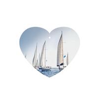 Phayah Heart Shape Car Air Fresheners Cards 6 Pcs Ocean Sailing Pattern Aromatherapy Tablets Hanging Scented Card - Lavender Scent Eliminate Odor