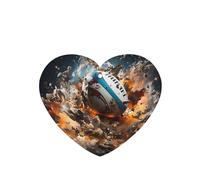 Phayah Heart Shape Car Air Fresheners Cards 6 Pcs Rugby On Fire Pattern Auto Aromatherapy Tablets Hanging Scented Card - Lavender Scent