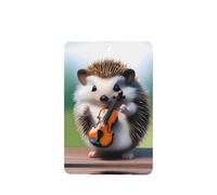 Phayah Hedgehog Violin Pattern Lavender Scent Car Air Freshener Rectangle Card Hanging Hanging Scented Card 4 Pcs For Cars Closet Shoe