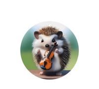 Phayah Hedgehog Violin Pattern Lavender Scent Car Air Freshener Round Shape Card Hanging Hanging Scented Card 4 Pcs For Cars Closet Shoe