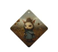 Phayah Hermit Pattern Lavender Scent Car Aroma Square Hanging Fragrance Tablet Car Interior Fragrance Freshener 6p