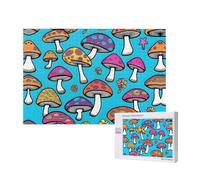 Phayah Hippie Mushrooms Pattern Puzzle Unique Jigsaw Wall Art Picture For Home Decoration 1000 Pcs